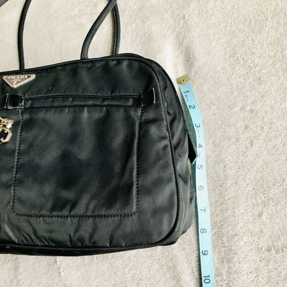 Vintage Prada Tessuto Black Nylon Front Zipper Pocket Mini Boston Bag - Picture 14 of 16